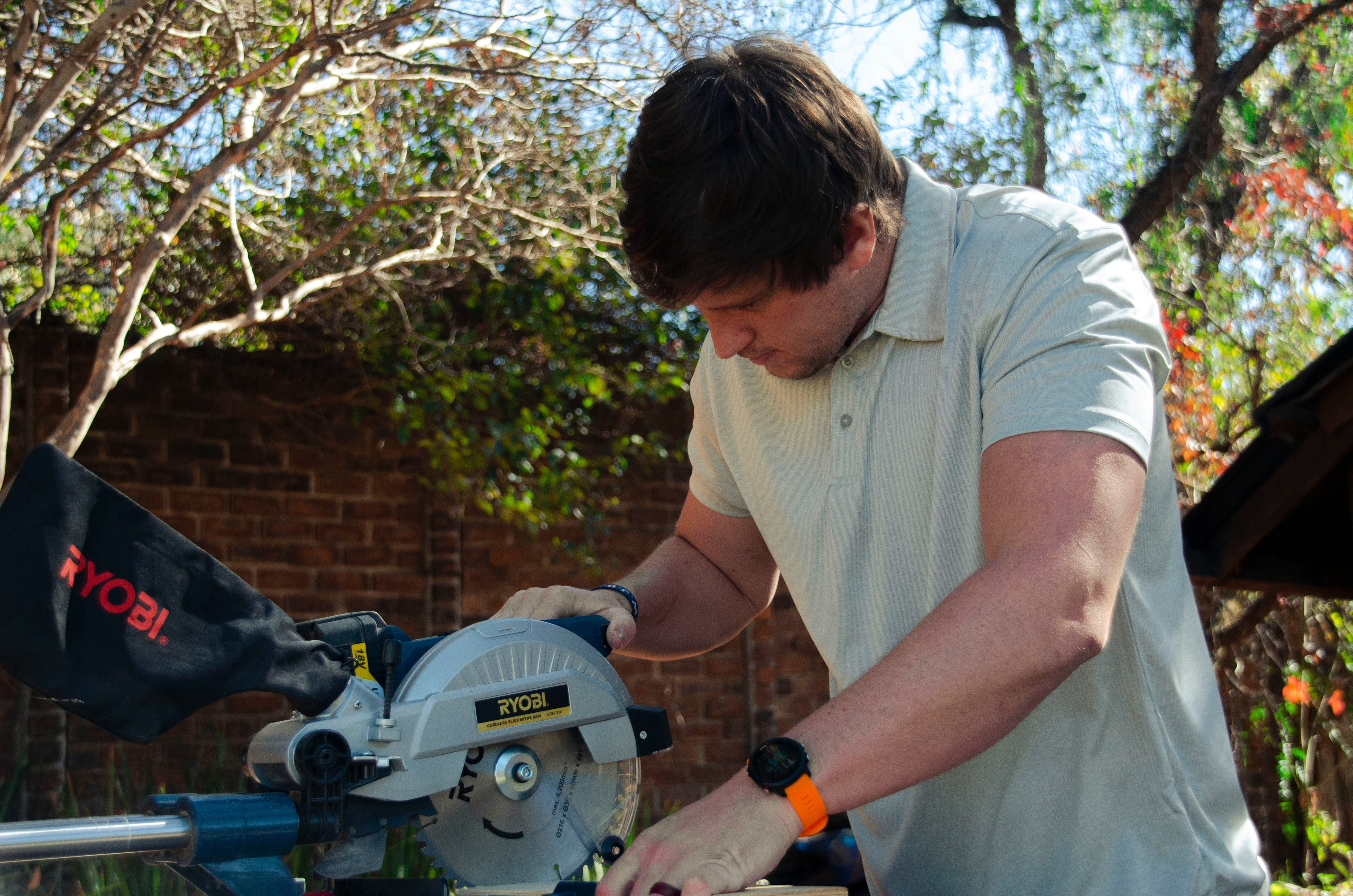 Man using circular saw — San Antonio handyman repair work